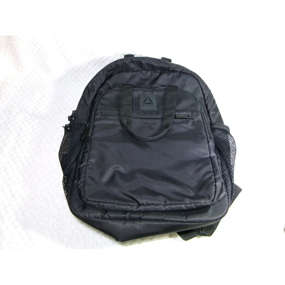 Reebok Black Nylon Laptop Backpack Rucksack School Travel Work Bag Padded Tech